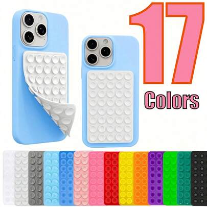 3/5Pcs Silicone Phone Sticky Grip,Phone Accessories,Phone Cases,Phone Accessories,Back To School Must Haves,Double-Sided Suction Cup Mobile Phone Holder, 40 Pieces Suction Cups,Non Slip Silicon Adhesive Phone Stand Sticky Phone Case Mount Hands-Free Phone Accessories Holder For Selfies And Videos,1/2/5/10/20Pcs,Multifunctional Phone Accessory ,Fits All Models