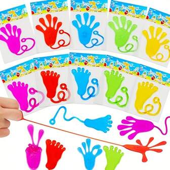 35/20PCS Glitter Sticky Hands Party Favors For Birthday Supplies Goodie Bag Stuffers Carnival Prizes Bulk Treat Gift Trinkets Pinata Filler Stuff Mini Stretchy Toys Colorful Glitter Sticky Hands - Bulk Party Favors For Kids, Birthday Supplies, Goodie Bag Fillers