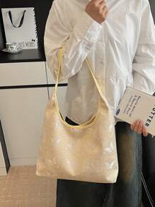 A Chinese-Style Butterfly Embroidered Nylon Handbag, Suitable For Shopping, Dates, Ladies' Gifts, Offices, Universities, Work, Commuting, And Shoulder Bags