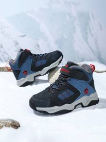 1 Pair Kids Fleece Outdoor Hiking Shoes, Children's Winter Shoes, Warm And Comfortable, Suitable For Boys And Girls Daily Casual And Outdoor Hiking Camping, New Autumn/Winter Models