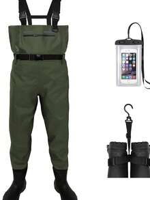 Waterproof Fishing Waders For Men Women,Chest Wader With Boots For Duck Hunting & Fly Fishing| Lightweight Bootfoot Waders,US Size,Dark Green - Dark Green - View 1