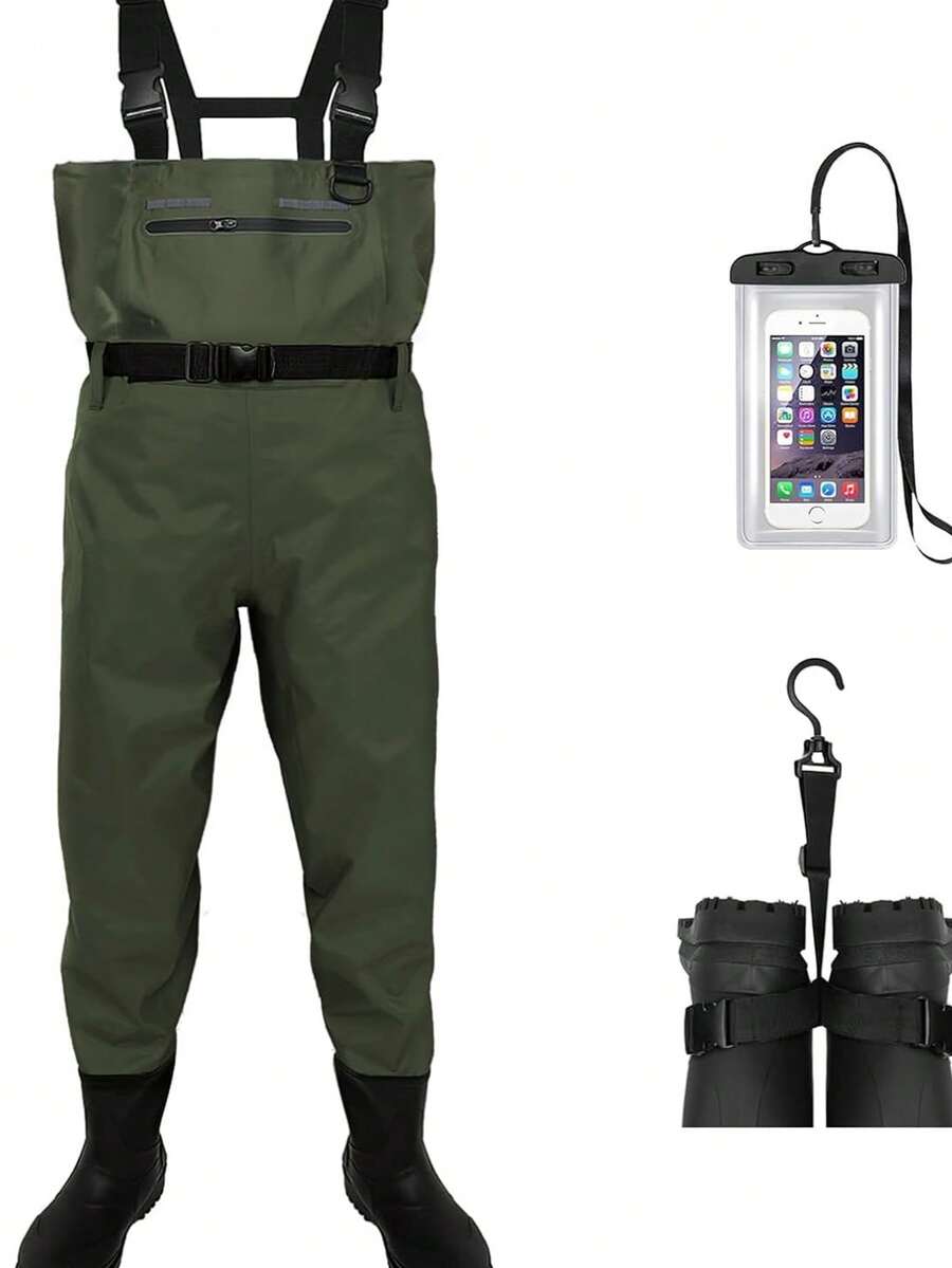Waterproof Fishing Waders For Men Women,Chest Wader With Boots For Duck Hunting & Fly Fishing| Lightweight Bootfoot Waders,US Size,Dark Green - Dark Green - View 1