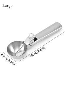 1pc Customized Text Ice Cream Scoop, Stainless Steel Durable Design, Easy To Clean, Multi-Color Options, Watermelon Ball Scooper Non-Stick Self-Melting Ice Cream Spoon, Suitable For Ice Cream, Cookie Dough, Popsicles And Almonds, Jelly, Round Edge, Elegant, Multi-Purpose Dessert Spoon For Home, Restaurant, Christmas, Halloween, Mother's Day, Back To School, Valentine's Day, Outdoor Activities, Party - Multicolor - View 8