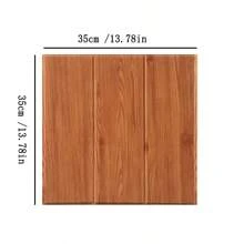 50pcs/100pcs 3D Wall Tile Sticker, Wood Grain Self-Adhesive Anti-Collision Sticker, Waterproof Moisture-Proof Ceiling Sticker, Easy To Stick And Peel, Easy To Clean And Free Cutting, For Kitchen Living Room Bathroom Corridor