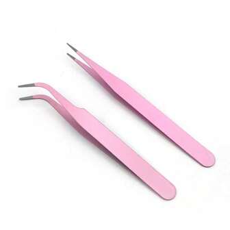 2 piezas de clip curvo y puntiagudo con colorido, Macaron rosa hechos a mano planificador pinzas, pinzas de artesanía de acero inoxidable con adhesivo para pegatinas