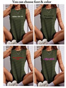 定制女式背心，添加您的文字，选择您喜欢的颜色和字体，设计您自己的个性化印花短袖 T 恤，周年纪念礼物，情人节，定制礼物，情人节，定制女式上衣，送给女朋友/家人的礼物，母亲节礼物，生日礼物，结婚礼物等。文字定制，上衣，女式上衣文字印花女式背心，定制女式上衣，定制夏季女式短款上衣