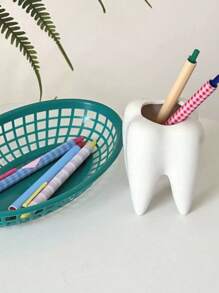 1/2pcs Novelty Teeth Shaped Pen Holder, Creative Desk Decor Gift