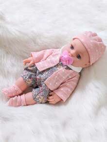 12 英寸仿真娃娃，粉色硅胶和毛绒皮肤重生娃娃，适合儿童玩耍和陪伴，可爱的毛绒动物，娃娃，儿童娃娃，粉色娃娃，女孩娃娃，娃娃女孩