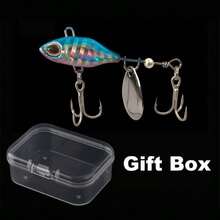 金属振动鱼饵漩涡旋转7克10克14克旋转亮片淡水硬饵振动旋转勺适用于梭鲈