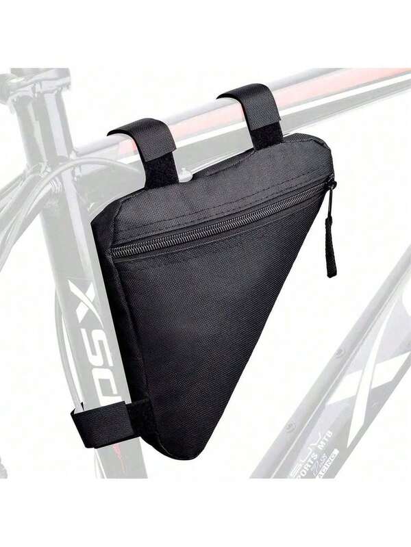 1 bolsa de ferramentas triangular frontal para bicicleta, bolsa de selim, bolsa para tubo superior de mountain bike