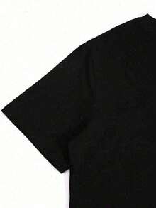 Rainbow Unicorn Crop Tee Women's Summer Top Expo Sed Na Vel T-Shirt , Women's New Summer Casual Crew Neck Pure Cotton Short-Sleeved T-Shirt(1 PC) - Black - View 4