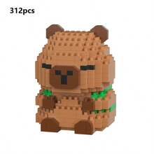 1 Set de talla grande de 400 piezas de bloques de construcción con diseños lindos de Capibara para adultos, serie de animales DIY, regalo para cumpleaños/Día del Padre/boda, decoración de escritorio, alivio de presión y estrés, exhibición en el hogar/oficina