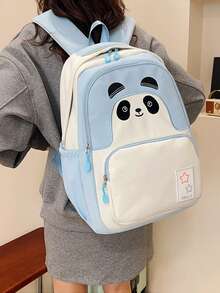 A Fashionable And Cute Panda Backpack For Women, Student Backpack, Travel Backpack, Cartoon And Playful Type, Finely Crafted Nylon Material, With Three-Dimensional Patterns. Multi Layer Design, Can Classify And Store Books And Stationery, Reduce Load, Breathable Shoulder Straps, Scratch Resistant And Wear-Resistant, Suitable For School, Outdoor Play, Parent-Child Travel, Interest Classes, Comic Exhibitions And Other Places