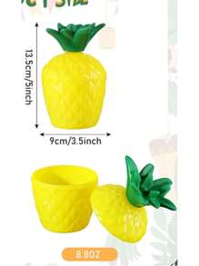 1pc 500ml Hawaiian Pineapple Coconut Fruit Shaped Juice Cup, Drinking Water Glass Tropical Summer, Beach, Pool Party Decor (Straw Not Included)