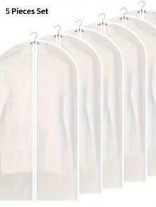 5-Piece Wardrobe Moisture-Proof Hanging Garment Bags - Lightweight Dust Covers - White - View 8