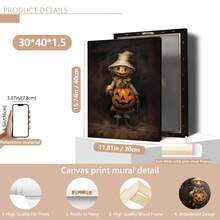 1pc Scarecrow With Pumpkin Wall Art Print Vintage Halloween Painting Spooky Decor Rustic Decor Dark Rustic Gothic Print Dark Victorian College Art For Home, Bedroom, Kitchen, Living Room, Bathroom, Hotel, Coffee Shop, Office Decoration, Halloween Wall Art, Modern, Vintage Home Decor Halloween Decor Fall Decor Room Decor