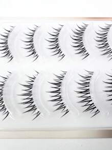 5 Paar Cartoon-Stil spitze Wimpern, kompletter Streifen Einzelwimpern, Anime-Stil Wimpern, dicke & transparente Stiele unsichtbare Kunstwimpern 10-14mm Wimpernstreifen, Wimpern, Kunstwimpern, Falsche Wimpern