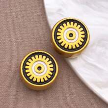 2pcs Fashion Enamel Stainless Steel Devil Eye Spacer Beads Charm High Quality Gold Plated Eye Spacer Beads Jewelry Findings For Necklaces, Bracelets, Earrings, Jewelry Making And DIY Crafts