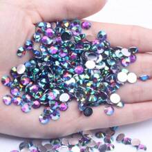 1000pcs Flat Back Resin Rhinestones, Resin Crystals, Round Flat Bottom Resin Gems, For Accessories, Shoes, Clothes, Cosmetics, Bags, Handmade DIY Art Decorations