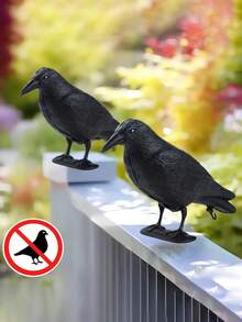 1/2/3 件逼真乌鸦驱鸟装饰，乌鸦装饰，仿真塑料乌鸦装饰，带脚桩，适用于花园、露台和家居装饰。送给爱人、父母和朋友的完美礼物