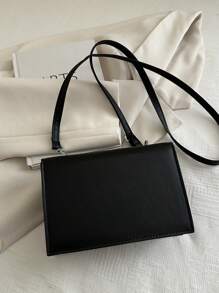 New Women's Shoulder Bag Ladies Solid Color PU Leather Simple Fashionable Casual Small Square Bag With Detachable Adjustable Strap