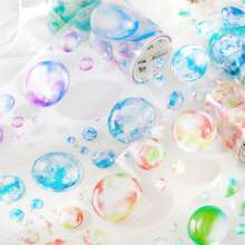 1 rollo de cinta washi de burbujas de color aleatorio para planificador/decoración de álbumes de recortes, útiles escolares, de vuelta a la escuela