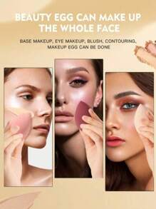 Medium Size Beauty Egg 6-Piece Set, Foundation Mixed Beauty Sponge, Flawless Liquid, Cream And Powder, Multi-Color Makeup Sponge, Dry And Wet All-Purpose Foundation Makeup Cream Without Latex, Suitable For All Skin Types.