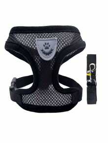 1 件适合所有季节的宠物背带带牵引绳 - 透气网眼狗和猫背带，非常适合宠物主人在户外玩耍，适合泰迪熊、贵宾犬，适合散步，仅适用于宠物
