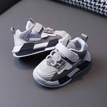 Zapatos deportivos para niños, zapatos de malla transpirables de moda para niños, zapatos de niña con suela blanda - Gris - Ver 5