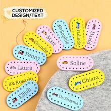 Custom Name Labels With Cute Patterns, Suitable For Sewing On Garments, Quilts, Backpacks, Hats, Dolls, And Hand-Knitted Items. Ideal For Daycare And School Stationery.Name Labels, Customized Labels, Daycare Labels