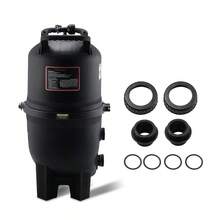 Sweiko Kartuschen-Poolfilter, 40 m² Filterfläche, Filter für eingelassene Pools, Filtersystem für Aufstellpools mit verbessertem Filter und auslaufsicher, für Whirlpools, Spas, aufblasbare Pools, 620 x 560 x 1169 mm, schwarz
