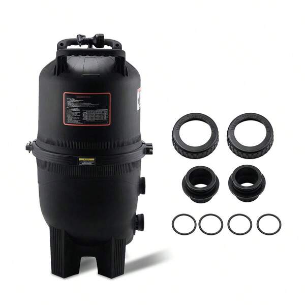 Sweiko Kartuschen-Poolfilter, 40 m² Filterfläche, Filter für eingelassene Pools, Filtersystem für Aufstellpools mit verbessertem Filter und auslaufsicher, für Whirlpools, Spas, aufblasbare Pools, 620 x 560 x 1169 mm, schwarz