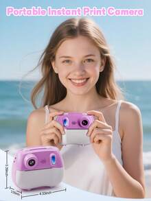 Tagry 1080P HD Dual-Lens Selfie Digital Camera 2.4 Inch Screen Instant Print Cute Camera Fun Gift For Girls Boys With 3 Rolls Print Paper - Multicolor - View 9