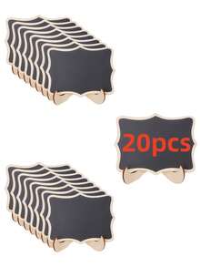 Set de 10 piezas de pizarras pequeñas para DIY y ensamblar, adecuadas para decorar etiquetas de boda, fiestas y decoración de etiquetas de comida - Negro - Ver 11