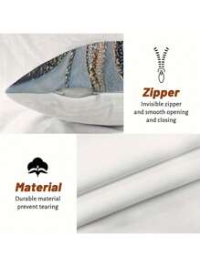 4pcs 18"X18" Modern Abstract Feather Design Pillow Covers - 2D Flat Print Plush Pillow Shams, Zippered, Mixed Color, Suitable For Living Room, Bedroom, Office And Holiday Gift (No Inner), Vintage Pillowcase, Bedroom Decor, Modern Decor, Elegant Style, Shiny Texture, 2D Flat (No Pillow Insert)