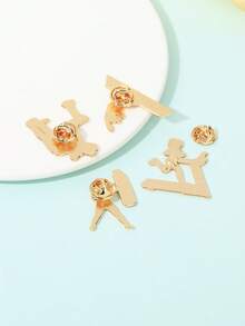 1/4pcs Creative Cartoon Love Fitness Sports Girl Pin, Alloy Oil Drip Badge Clothing Accessories, Enamel Pins, Pins, Cartoon Pins, Cute Pins, Fashion Pins, Fun Pins, Hat Pins, Button Pins, Shoe Pins - Multicolor - View 10