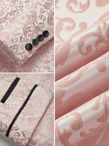 Men's Suit Shawl Lapel Jacket Tuxedo Style Blazer - Formal Dinner Jacket For Wedding, Prom, Gala - 粉色 - 查看 5
