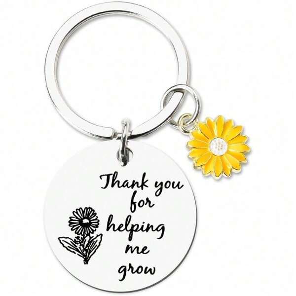 Chaveiro "Obrigado por me ajudar a crescer" (1 unidade) - Presente ideal para homens e mulheres, como forma de agradecimento para mãe, avó, Dia das Mães, aniversário, avô, pai, Dia dos Pais, professor, melhor amigo, irmã, presente de Natal para meninos e meninas, pingente para bolsa, acessório para carro, ideia de presente.