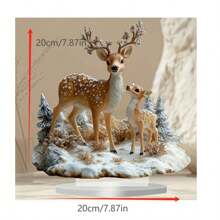 1pc MAHUNIYA Bohemian Acrylic Reindeer Figurine, Christmas Themed Desktop Decor, Multipurpose Animal Decoration For Home, Office, Bookshop - Perfect Christmas Gift