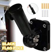Flag Pole Holder Aluminum Alloy Flag Pole Bracket Wall Mounted Flagpole Bracket - Black - View 1