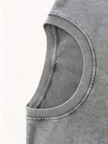 230G Double-Sided Washable T-Shirt With Flame, Christian, Religious Faith Printing, High-Quality Wax Printed Cotton Retro Fashion Brand T-Shirt, Suitable For Summer T-Shirt With A Certain Thickness, Holiday Gift - Unisex Plus Size Top - 深灰色 - 查看 3