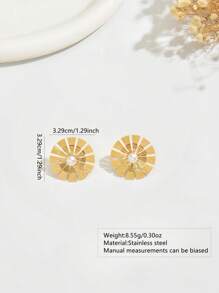 1 Pair Minimalist Elegant Exaggerated Asymmetrical White Plastic 3D Floral Stainless Steel Earrings, Suitable For Women's Daily, Commute, Party Wear, Holiday Gift