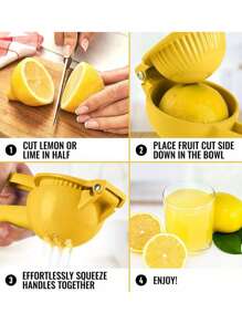 1pc Premium Lemon Juicer Manual Lemon Juicer Citrus Lemon Juicer Fruit Juicer Lime Juicer Metal Professional Manual Juicer Kitchen Tools Yellow Green
