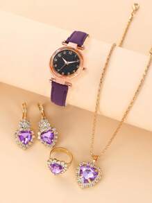 2pcs Mesh Band Quartz Couple Watches Set, Ladies Geneva Wrist Watches