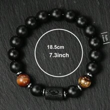 10mm Beaded Bracelets For Men Women Couple Black Punk Streetwear Tigers Eye Bangles Gifts For Boyfriend Constellation Aries Taurus Gemini Cancer Leo Virgo Libra Scorpio Sagittarius Capricorn Aquarius Pisce Zodiac Lover Accessories Jewellery