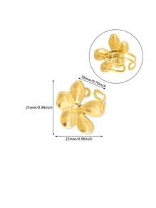 Waterproof Ring For Women Gold Color Stainless Steel Opening Rings Geometric Shell Flower Cute Ring Jewelry Daily Dainty Gift