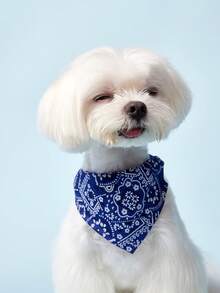 PETSIN 1pc Adjustable Printed PU Pet Bandana With Water Absorbent Towel And Traction Buckle For Small And Medium Dogs - View 2