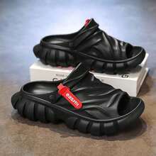Men's Fashion Thick Sole Slip-On Slide Sandals, Casual Sporty Outdoor House Slippers, Versatile Design