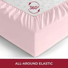 Mellanni King Fitted Sheet - Iconic Bedding Sheets With Up To 16 Inch Deep Pocket - Soft & Cooling - Fade & Stain Resistant - 1 PC (King, Light Blue) - 1172 Blush Pink - View 4