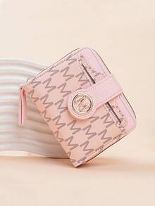 New Lychee Grain Letter Wallet Multi-Card Slots & Pockets Short Style Small Women Bag Thick Retro Fashion Small Coin Purse For Women Wallet Mini Wallet Purse Wallet Small Wallet Cute Wallet Wallet